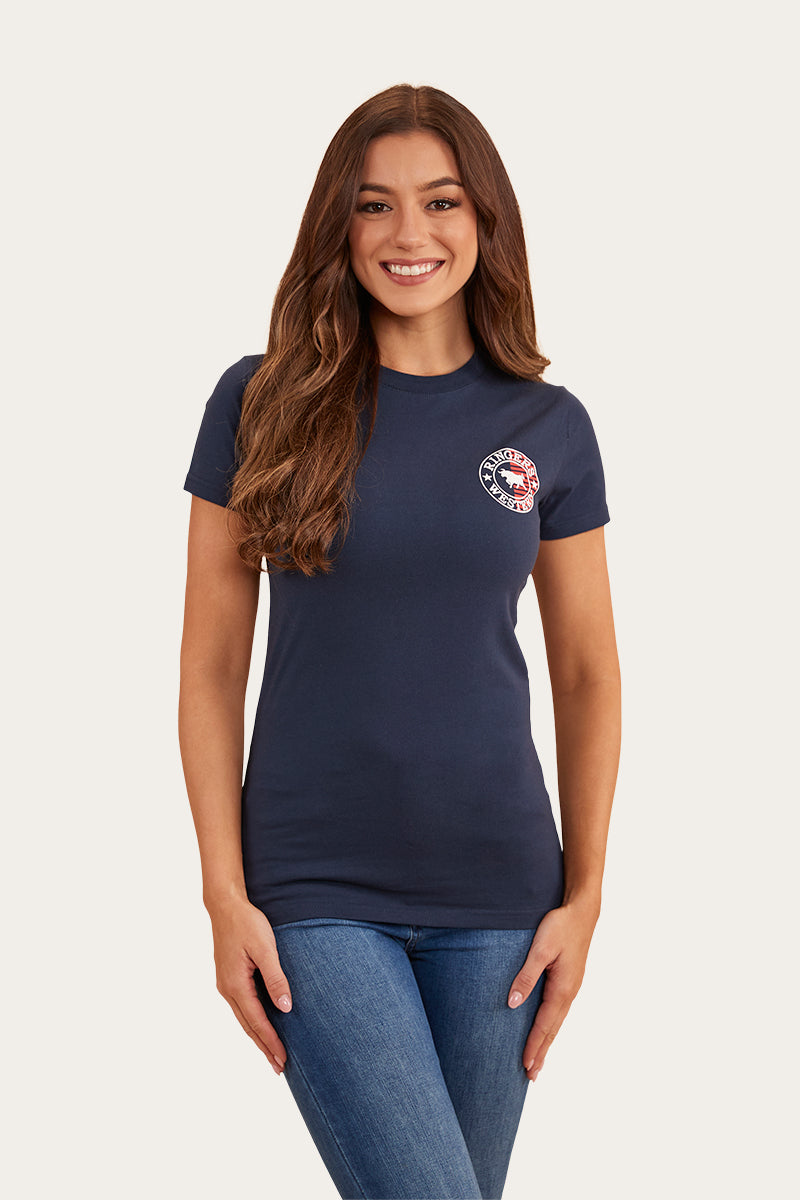 Signature Bull Flag Womens Classic Fit T-Shirt - Navy