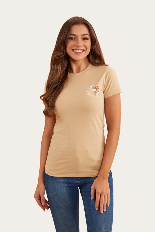 Signature Bull Flag Womens Classic Fit T-Shirt - Dark Sand