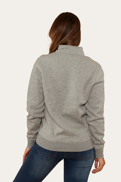 Peninsula Womens 1/4 Zip Crew - Grey Marle