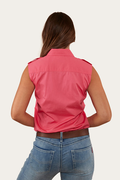 Pentecost River Womens Sleeveless Work Shirt - Melon