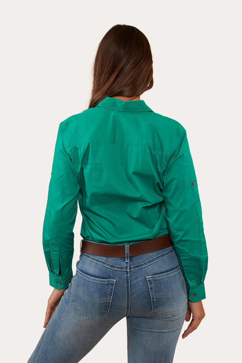 Pentecost River Womens Full Button Work Shirt - Green