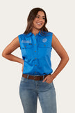 Signature Jillaroo Womens Sleeveless Work Shirt - Blue/White