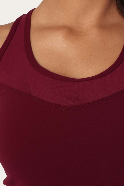 Leveque Womens Classic Active Singlet - Cabernet