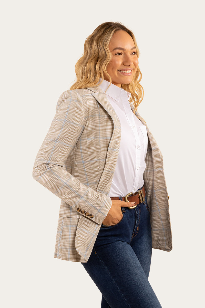 Amelia Womens Blazer - Dark Sand