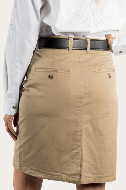 Pippa Womens Chino Skirt - Clay