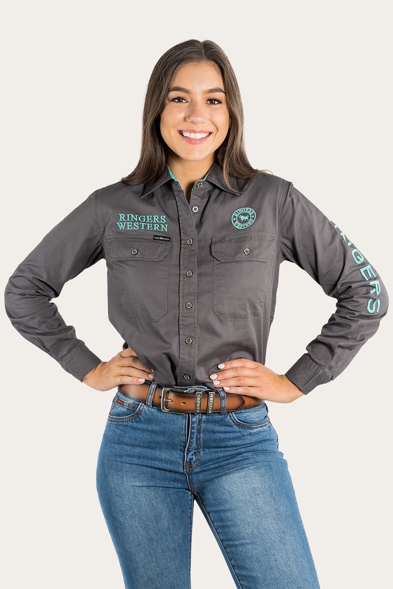 Signature Jillaroo Womens Full Button Work Shirt - Magnum/Mint