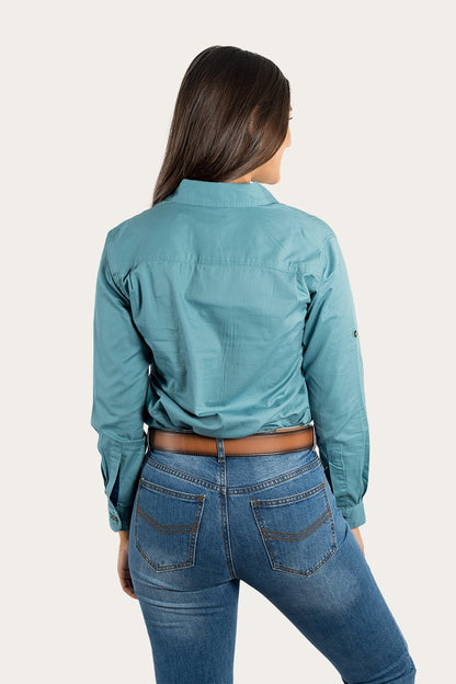 Pentecost River Womens Full Button Work Shirt - Dusty Jade