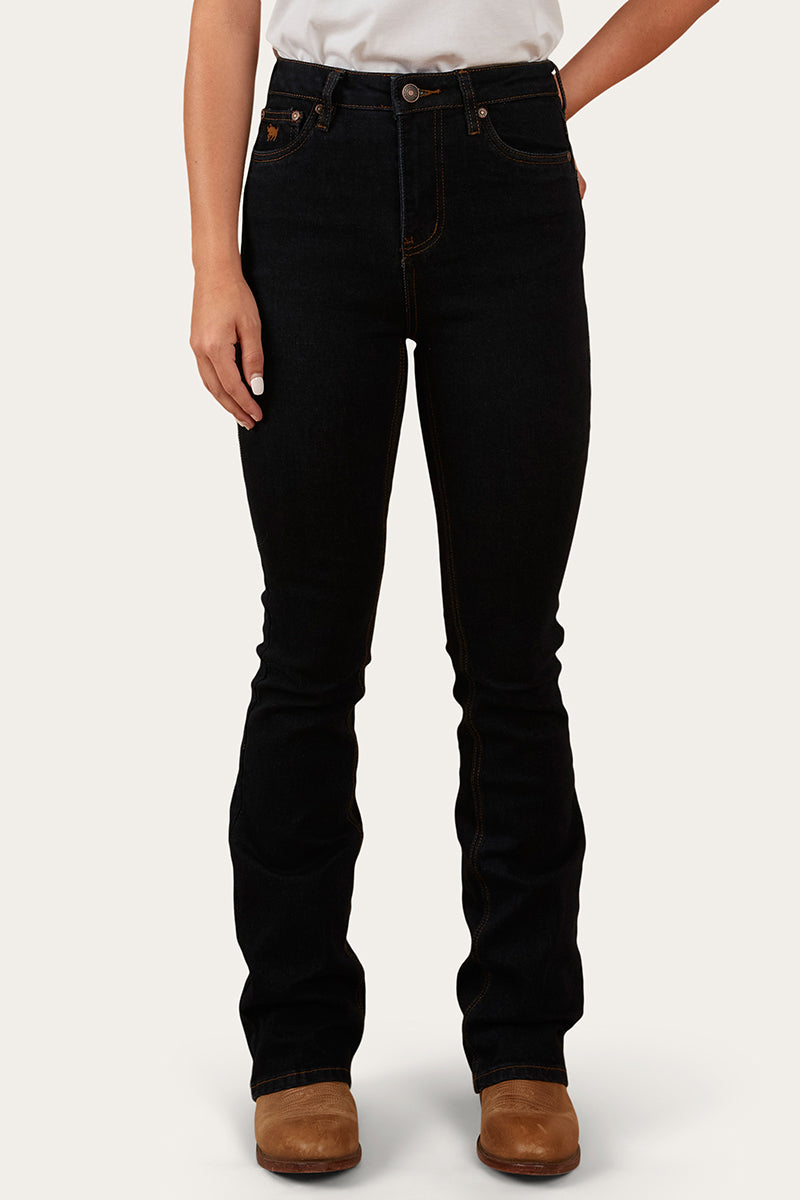 Penny Womens High-Rise Bootleg Jeans - Dark Blue