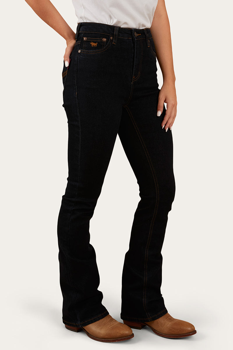 Penny Womens High-Rise Bootleg Jeans - Dark Blue