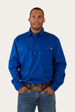 King River Half Button Work Shirt - Royal Blue