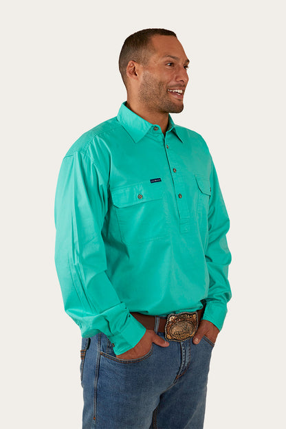 King River Half Button Work Shirt - Mint