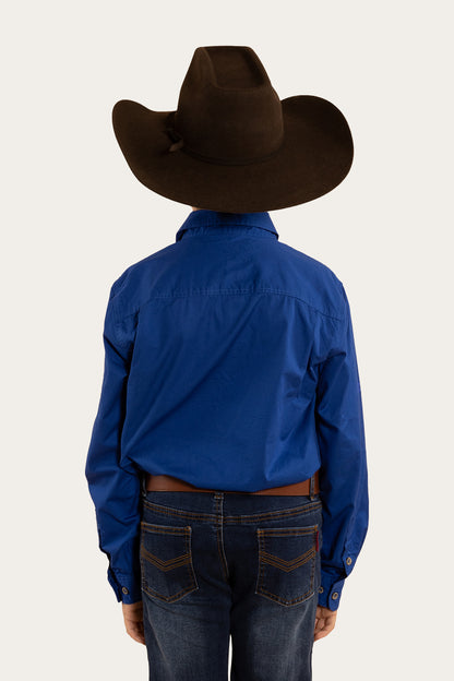 Ord River Kids Half Button Work Shirt - Royal Blue