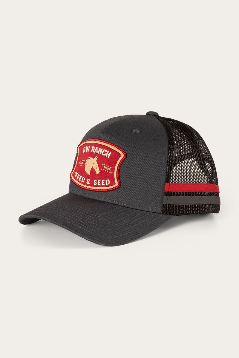 Warrego Trucker Cap - Charcoal/Red