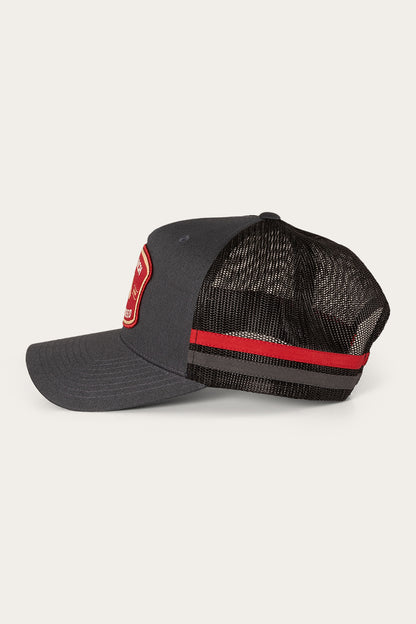 Warrego Trucker Cap - Charcoal/Red