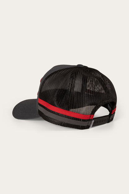 Warrego Trucker Cap - Charcoal/Red