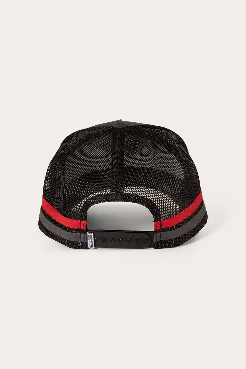 Warrego Trucker Cap - Charcoal/Red