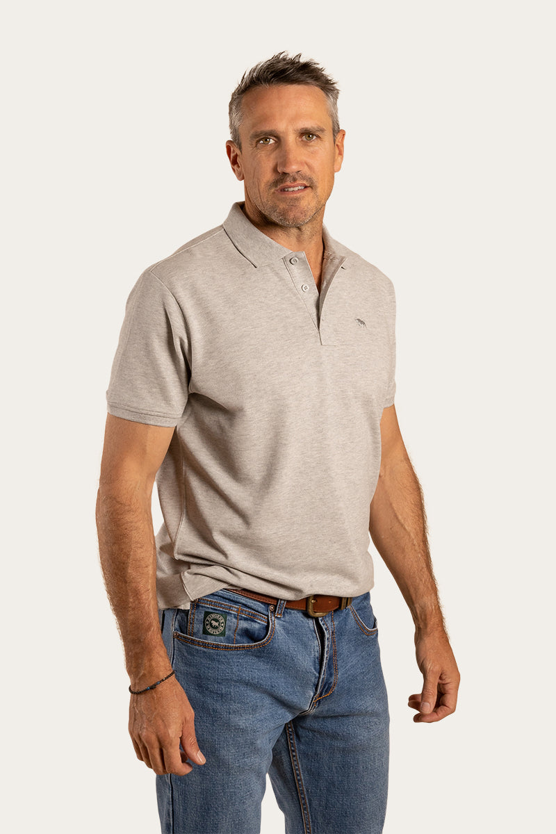 Essential Mens Polo - Grey Marle