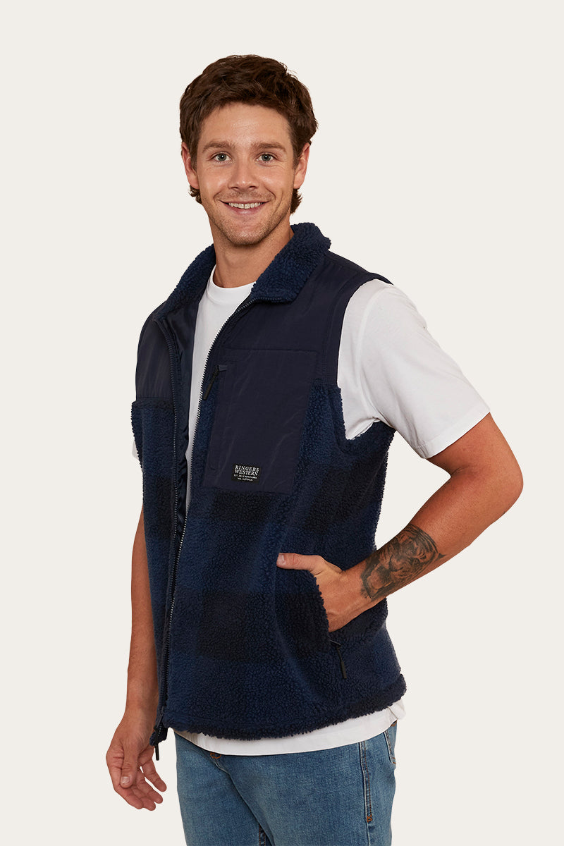 Hume Mens Zip Thru Vest - Navy