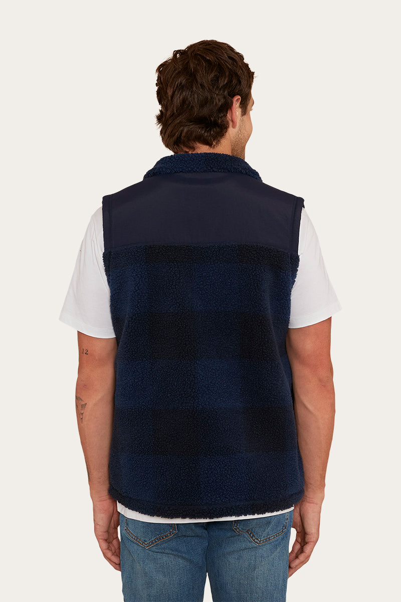 Hume Mens Zip Thru Vest - Navy