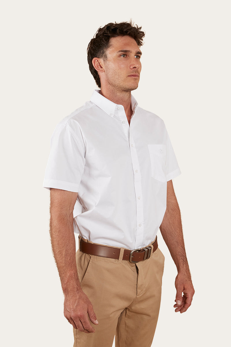 Heritage Mens Short Sleeve Dress Shirt - White