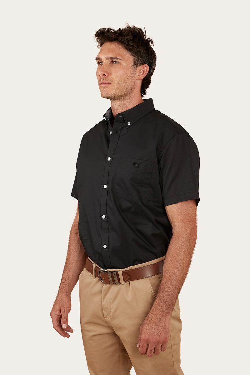 Heritage Mens Short Sleeve Dress Shirt - Black