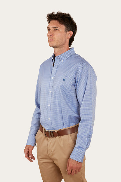 Heritage Mens Check Dress Shirt - Blue