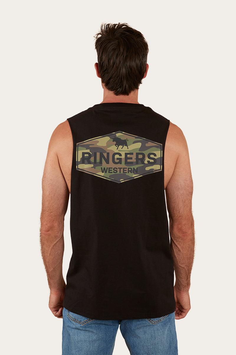 Servo Mens Muscle Tank - Black/Camo