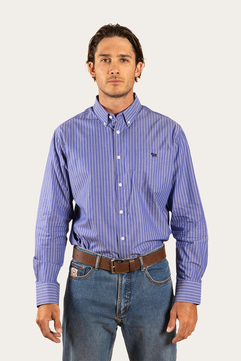 Heritage Mens Stripe Dress Shirt - Dark Chambray