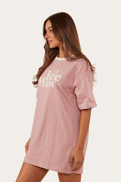 Melrose Womens T-Shirt Dress - Rosey Pink