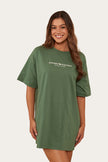 Journey Womens T-Shirt Dress - Cactus Green