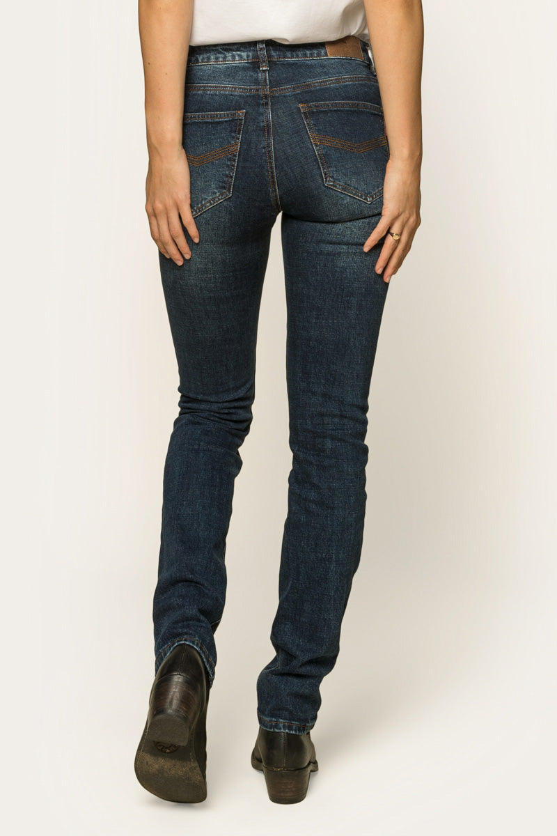 Clermont Womens Low-Rise Jeans - Classic Blue