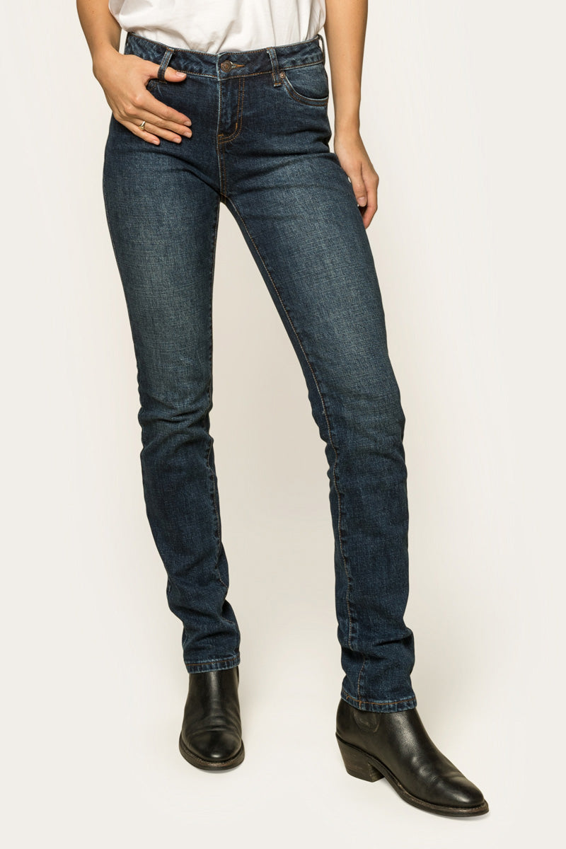 Clermont Womens Low-Rise Jeans - Classic Blue