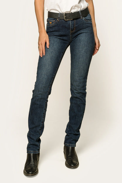 Clermont Womens Low-Rise Jeans - Classic Blue