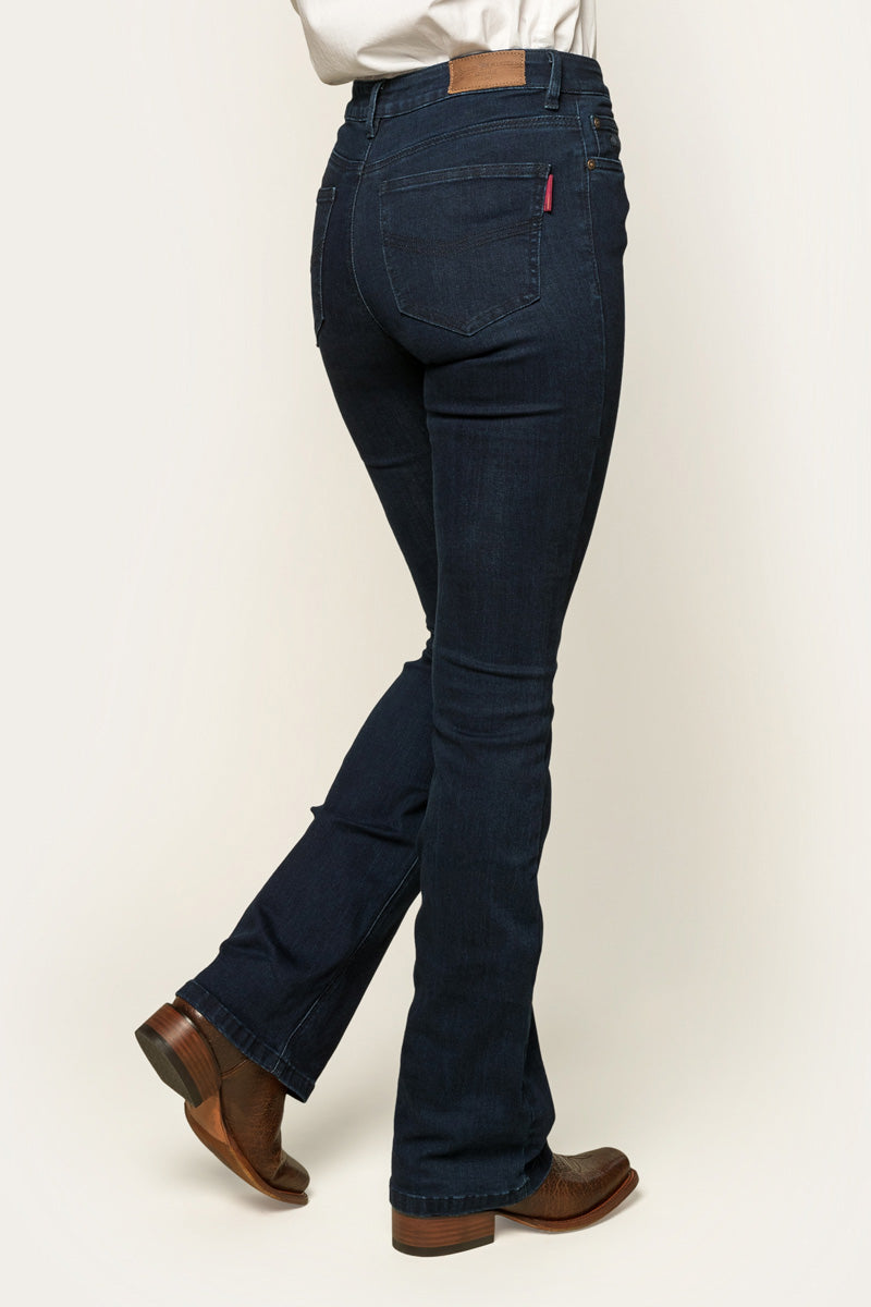 Katherine Womens Mid-Rise Bootleg Jeans - Indigo Blue