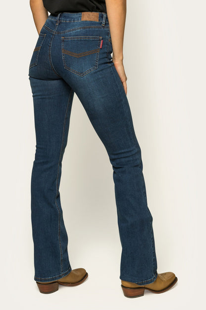 Selina Womens Mid-Rise Bootleg Jeans - Classic Blue