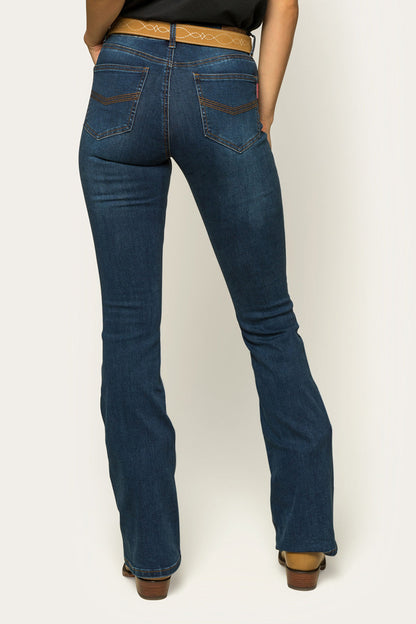 Selina Womens Mid-Rise Bootleg Jeans - Classic Blue