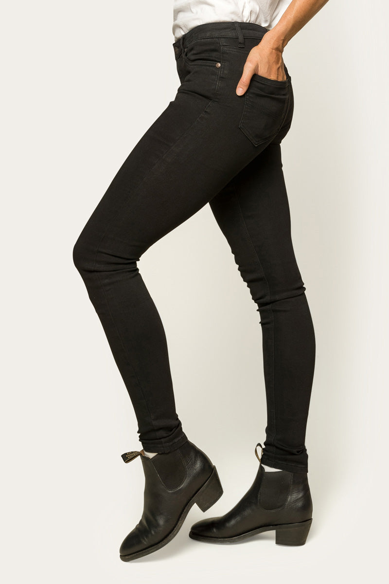 Sophie Womens Skinny Leg Jeans - Black