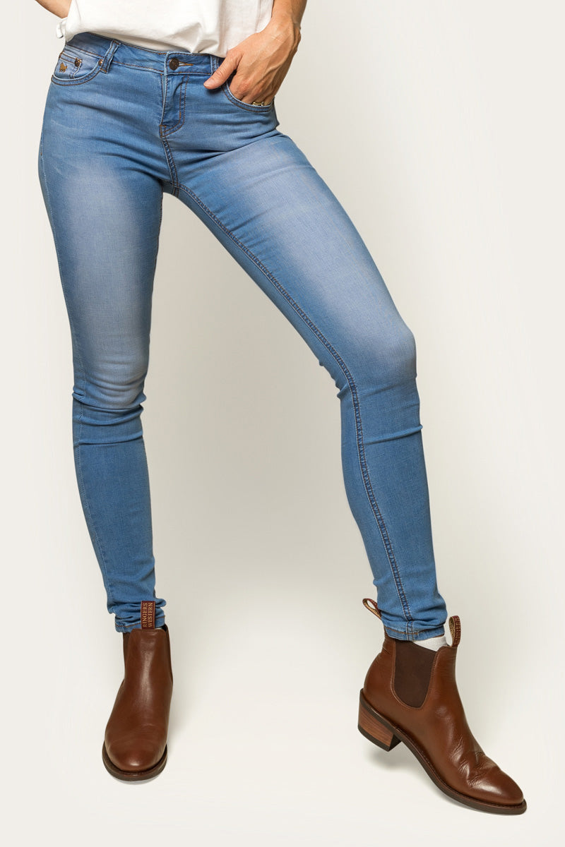 Sophie Womens Skinny Leg Jeans - Bright Blue