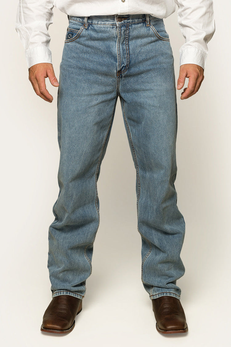 Station Hill Mens Relaxed Fit Jean - Light Wash Blue