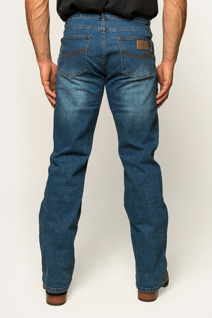 Sturt Mens Relaxed Leg Jeans - Mid Blue