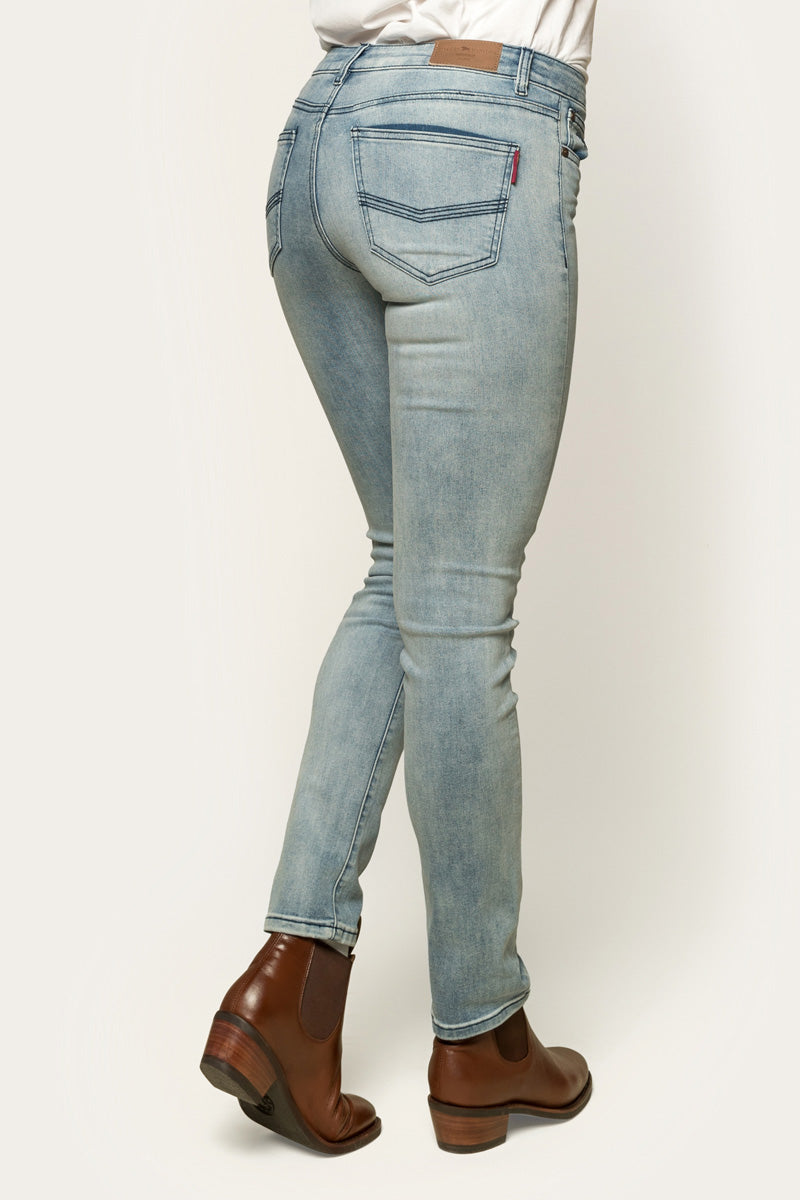 Victoria Womens Mid-Rise Straight-Leg Jeans - Light Blue